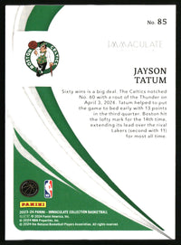 Jayson Tatum 2023-24 Panini Immaculate Collection #85 SN
