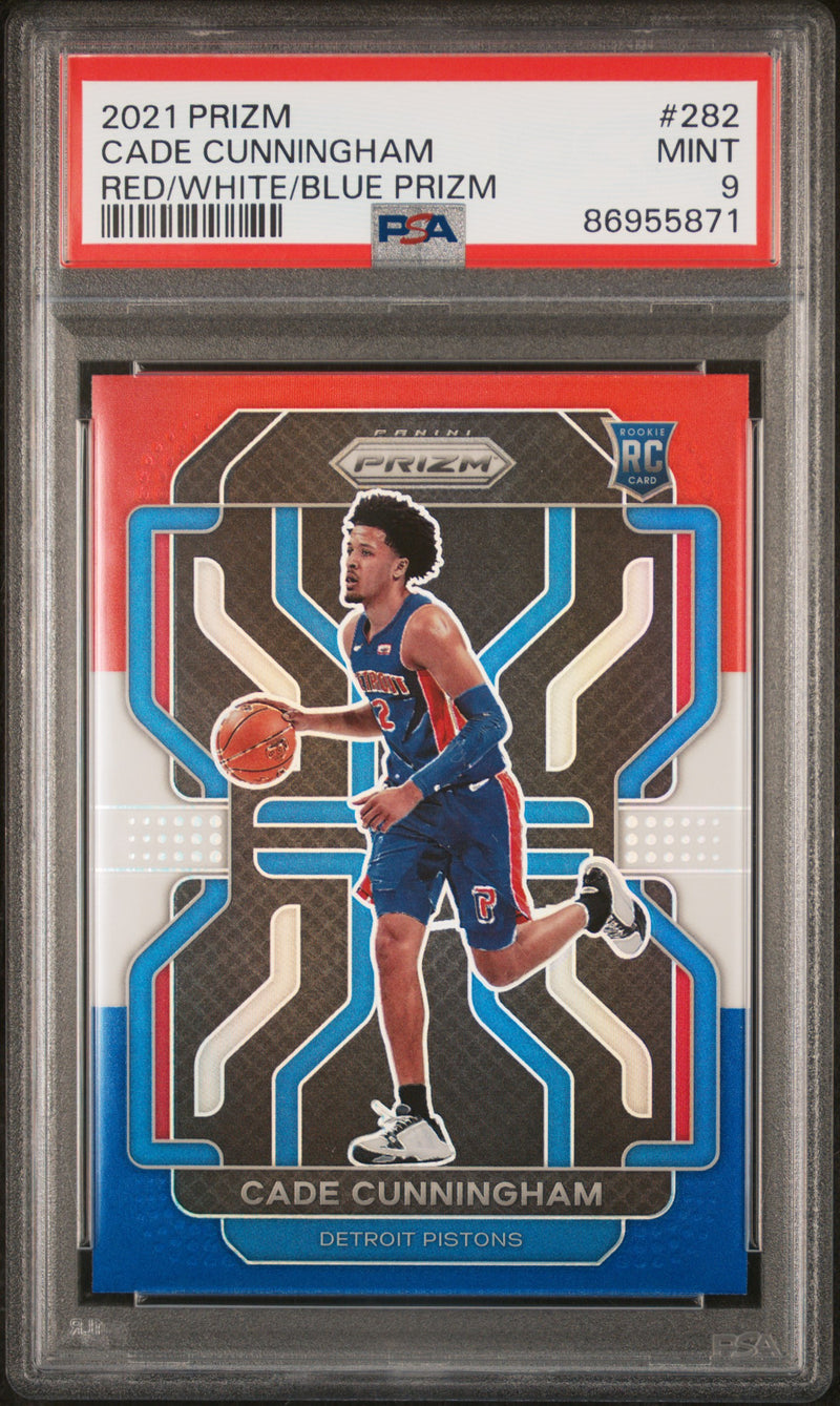Cade Cunningham #282 2021 Panini Prizm PSA 9 Red/White/Blue Prizm