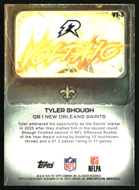 Tyler Shough 2025 Topps Resurgence #VT-3 Voltaic Aqua Surge Refractor SN