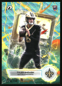 Tyler Shough 2025 Topps Resurgence #VT-3 Voltaic Aqua Surge Refractor SN