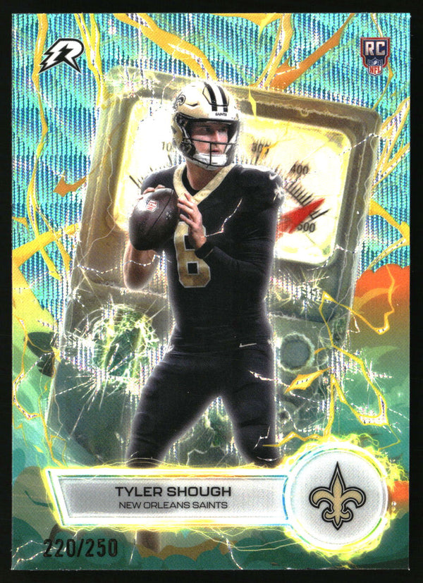 Tyler Shough 2025 Topps Resurgence #VT-3 Voltaic Aqua Surge Refractor SN