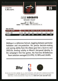 Bam Adebayo 2025-26 Topps Chrome Update #35 Image Variation - Speckle