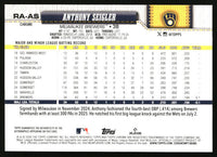 Anthony Seigler 2026 Topps Chrome #RA-AS Rookie Auto Yellow Refractors SN, AU
