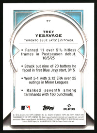 Trey Yesavage 2026 Topps Tribute #97 Purple SN, RC