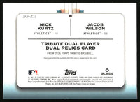 Jacob Wilson / Nick Kurtz 2026 Topps Tribute #DR-KW Dual Relics Purple SN, MEM
