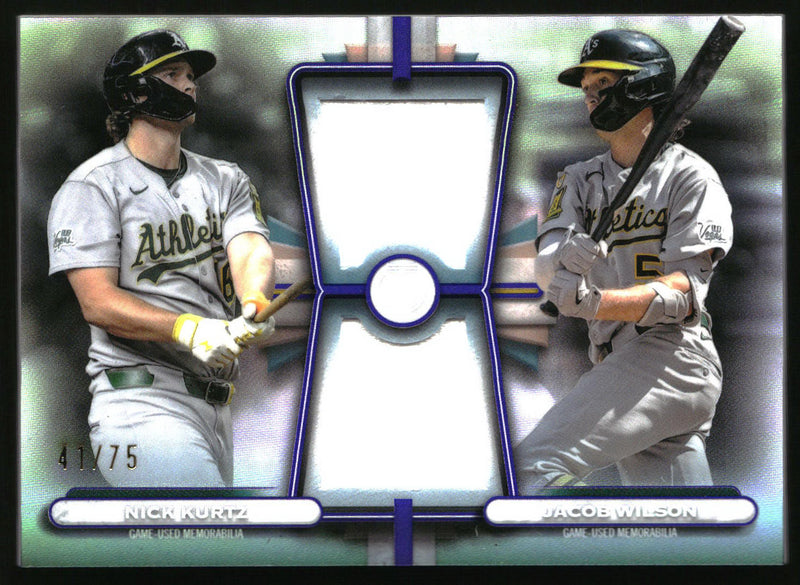 Jacob Wilson / Nick Kurtz 2026 Topps Tribute #DR-KW Dual Relics Purple SN, MEM