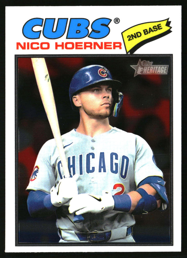 Nico Hoerner 2026 Topps Heritage #28 Chrome