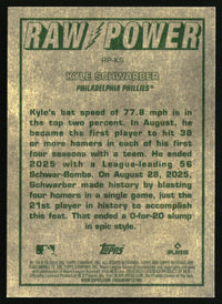 Kyle Schwarber 2026 Topps Heritage #RP-KS Raw Power