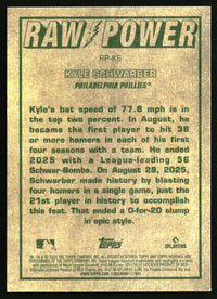 Kyle Schwarber 2026 Topps Heritage #RP-KS Raw Power