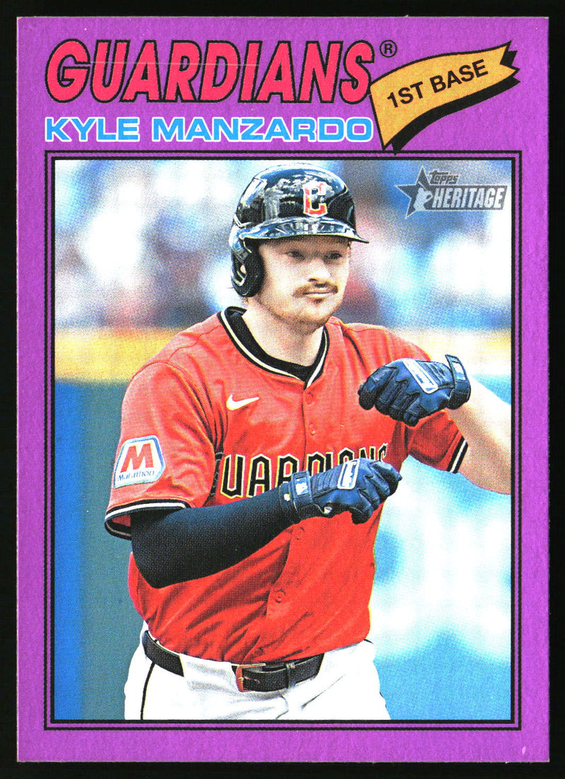 Kyle Manzardo 2026 Topps Heritage #133 Light Purple