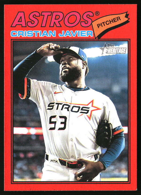 Cristian Javier 2026 Topps Heritage #330 Red