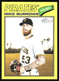Mike Burrows 2026 Topps Heritage #96 Dark Yellow