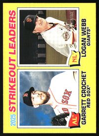 2025 Strikeout Leaders 2026 Topps Heritage #6 Dark Yellow