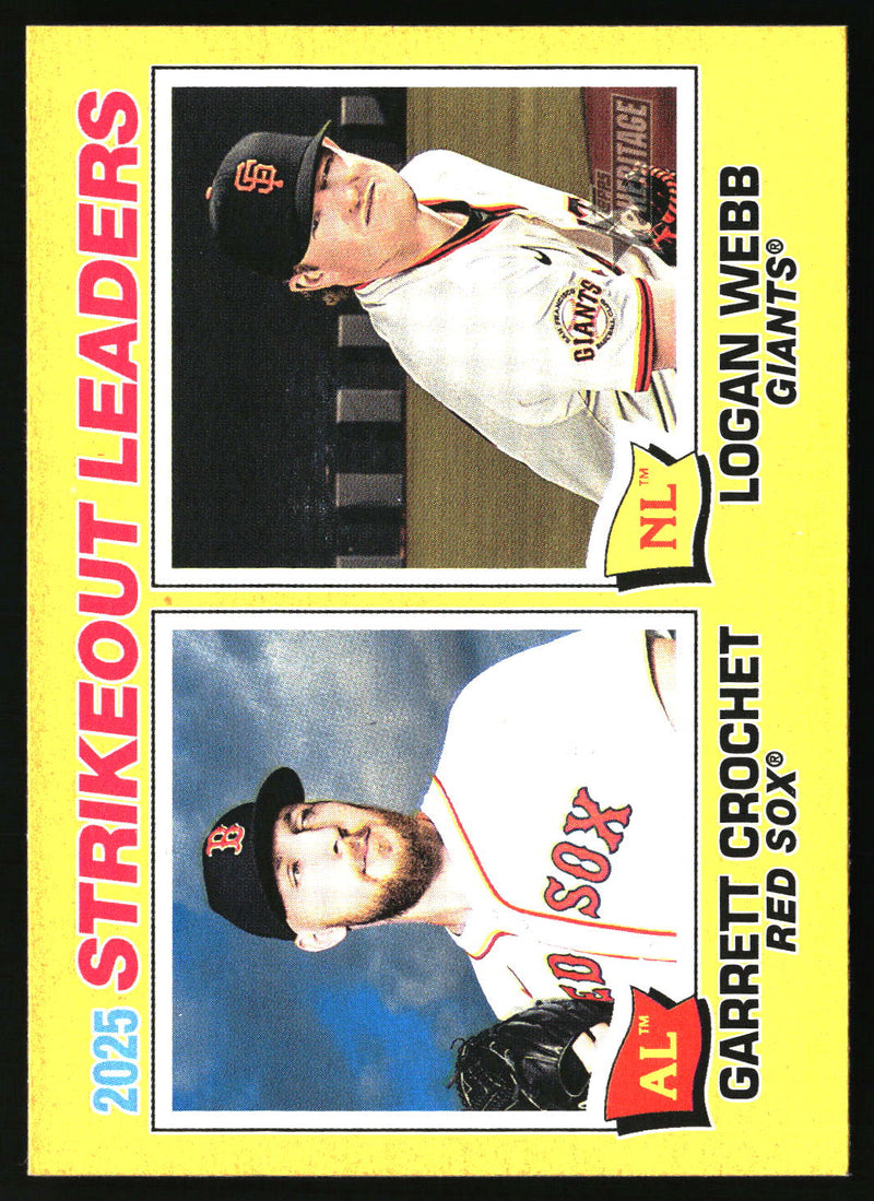 2025 Strikeout Leaders 2026 Topps Heritage #6 Dark Yellow