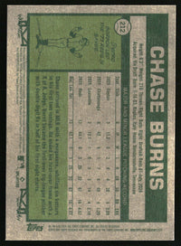 Chase Burns 2026 Topps Heritage #212 Dark Yellow RC