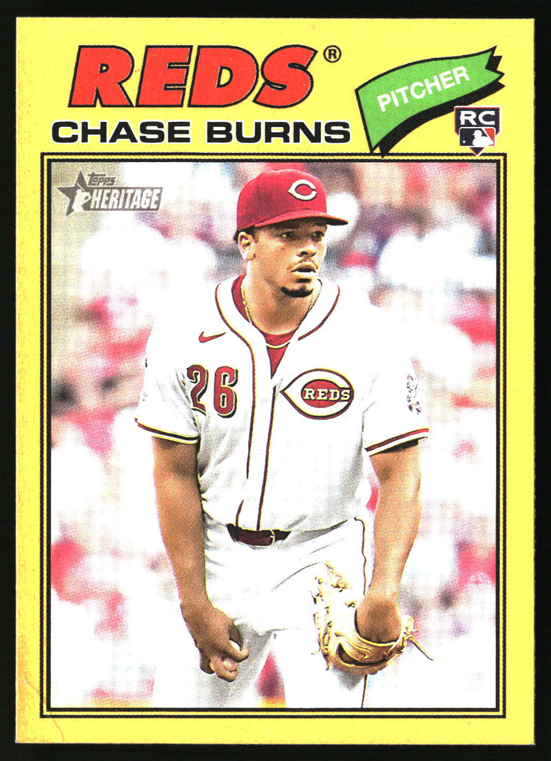 Chase Burns 2026 Topps Heritage #212 Dark Yellow RC
