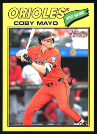 Coby Mayo 2026 Topps Heritage #49 Dark Yellow