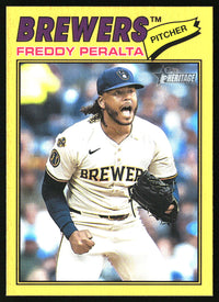 Freddy Peralta 2026 Topps Heritage #291 Dark Yellow