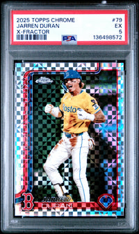 Jarren Duran #79 2025 Topps Chrome PSA 5 X-Fractor