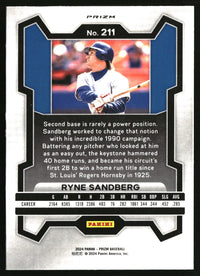 Ryne Sandberg 2024 Panini Prizm #211 Ruby Wave Prizms
