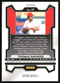 Thomas Saggese 2024 Panini Prizm #17 Ruby Wave Prizms