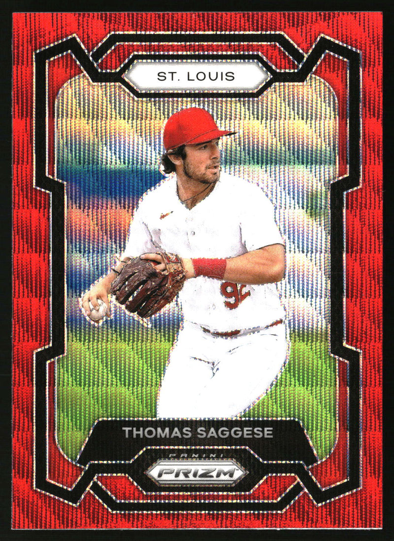 Thomas Saggese 2024 Panini Prizm #17 Ruby Wave Prizms