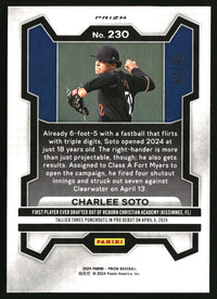 Charlee Soto 2024 Panini Prizm #230 Purple Prizms SN