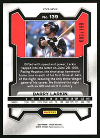 Barry Larkin 2024 Panini Prizm #139 Blue Prizms SN