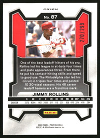 Jimmy Rollins 2024 Panini Prizm #87 Red Prizms SN