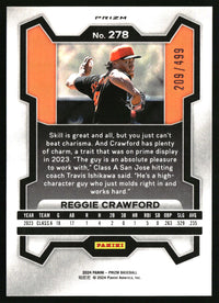 Reggie Crawford 2024 Panini Prizm #278 Pulsar Prizms SN