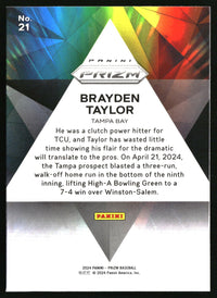 Brayden Taylor 2024 Panini Prizm #21 Prizmatic