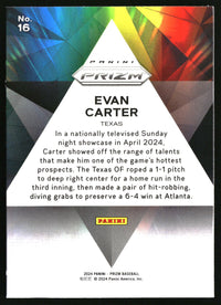 Evan Carter 2024 Panini Prizm #16 Prizmatic