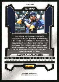 Jackson Chourio 2024 Panini Prizm #277 Silver Prizms