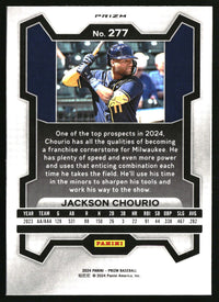 Jackson Chourio 2024 Panini Prizm #277 Silver Prizms