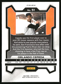 Orlando Cepeda 2024 Panini Prizm #51 Silver Prizms