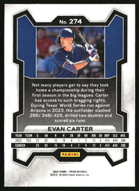 Evan Carter 2024 Panini Prizm #274 RC