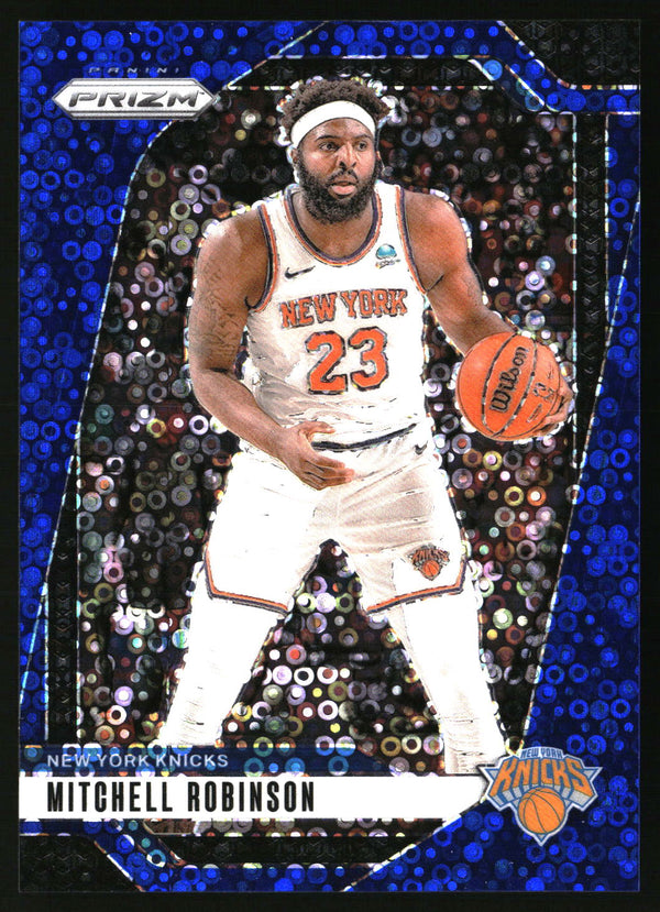 Mitchell Robinson 2024-25 Panini Prizm #156 Prizms Fast Break Blue SN