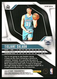 Tidjane Salaun 2024-25 Panini Prizm #262 Prizms Fast Break Neon Green SN