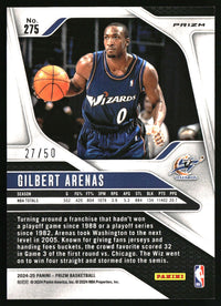 Gilbert Arenas 2024-25 Panini Prizm #275 Prizms Fast Break Pink SN