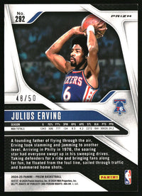 Julius Erving 2024-25 Panini Prizm #292 Prizms Fast Break Pink SN