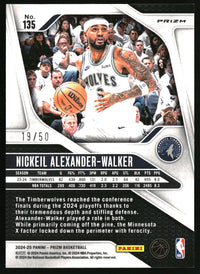 Nickeil Alexander-Walker 2024-25 Panini Prizm #135 Prizms Fast Break Pink SN