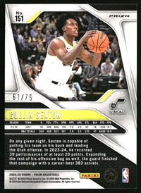 Collin Sexton 2024-25 Panini Prizm #151 Prizms Fast Break Purple SN