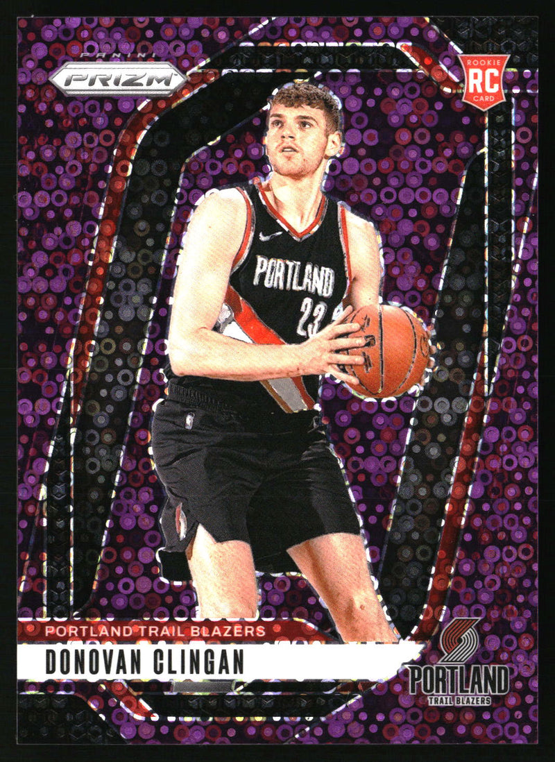 Donovan Clingan 2024-25 Panini Prizm #221 Prizms Fast Break Purple SN