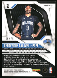 Kentavious Caldwell-Pope 2024-25 Panini Prizm #63 Prizms Fast Break Purple SN