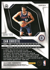 Cam Christie 2024-25 Panini Prizm #242 Prizms Fast Break Red SN