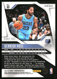 Derrick Rose 2024-25 Panini Prizm #53 Prizms Fast Break Red SN