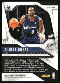 Gilbert Arenas 2024-25 Panini Prizm #275 Prizms Fast Break Red SN