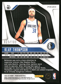 Klay Thompson 2024-25 Panini Prizm #107 Prizms Fast Break Red SN