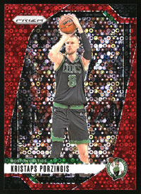 Kristaps Porzingis 2024-25 Panini Prizm #114 Prizms Fast Break Red SN