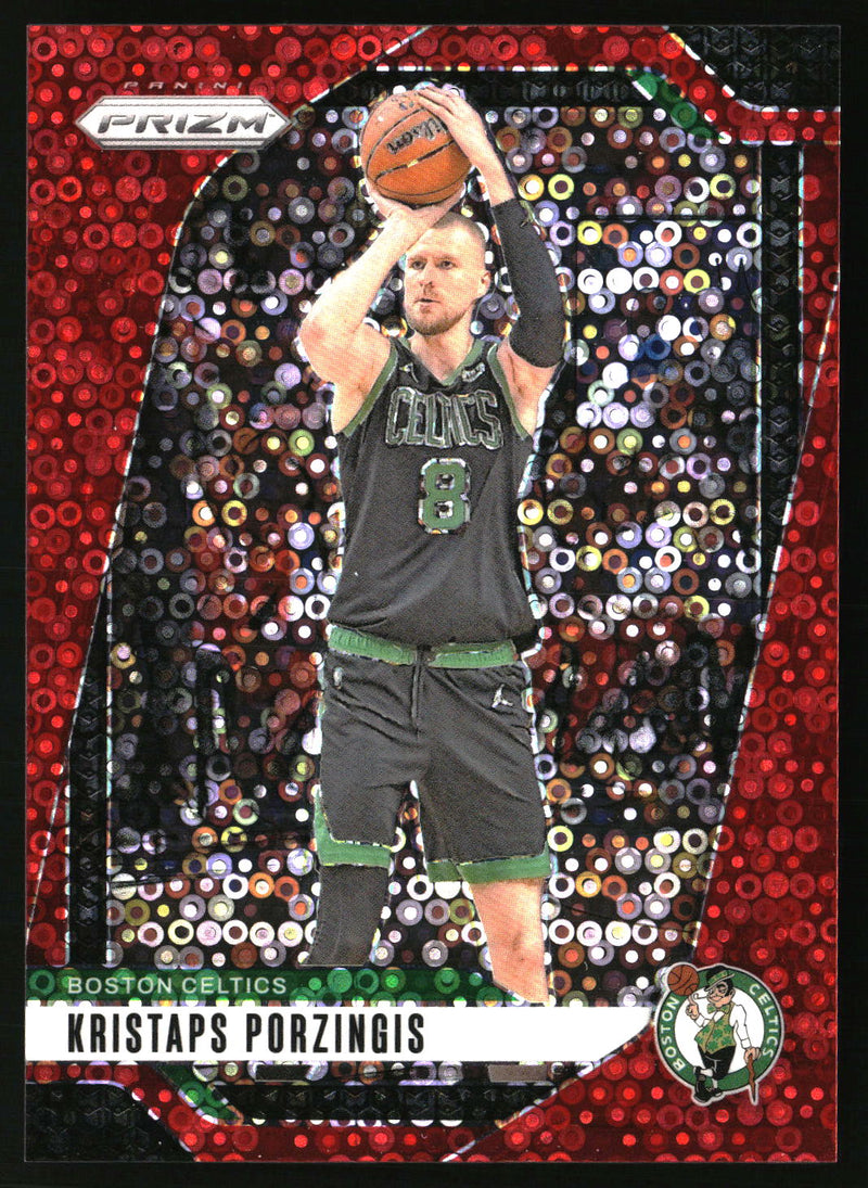 Kristaps Porzingis 2024-25 Panini Prizm #114 Prizms Fast Break Red SN